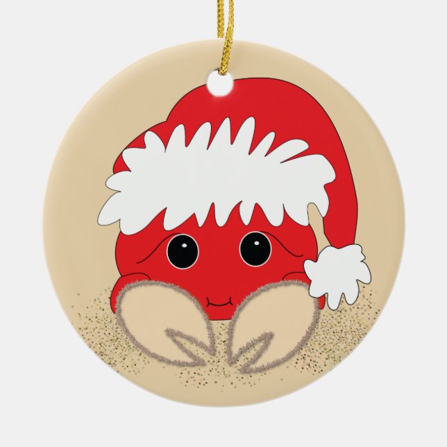 Weihnachtskrabbe Keramikornament (Vorne)