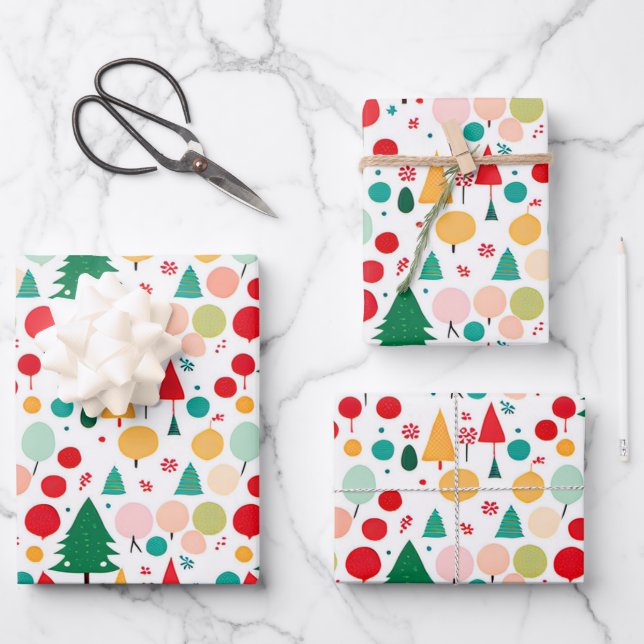 Weihnachtskraft Geschenkpapier Set (Vorderseite)