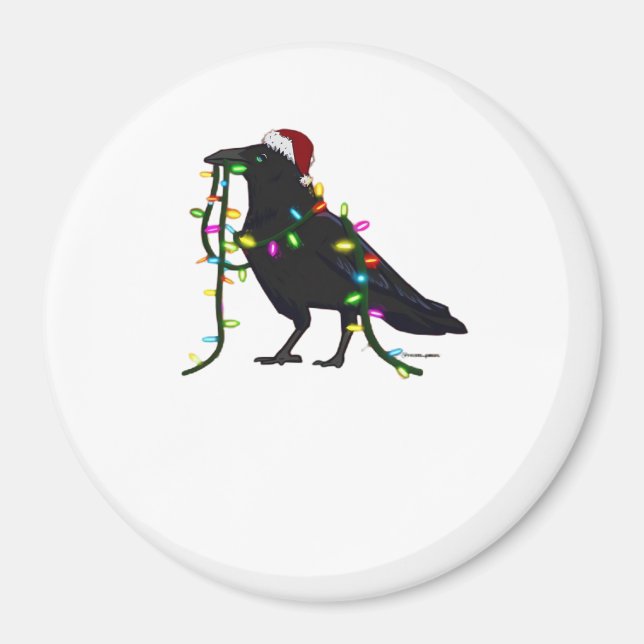 Weihnachtskrähe Die Zeit Ist Da Magnet (Vorne)