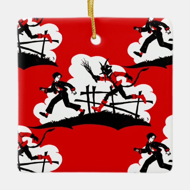 Weihnachtskrampf Keramikornament (Vorderseite)