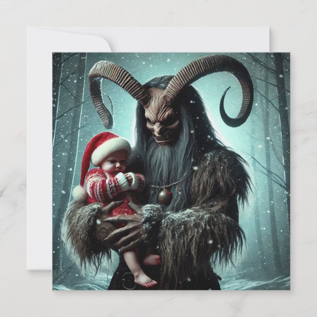 WeihnachtsKrampus Feiertagskarte (Vorderseite)