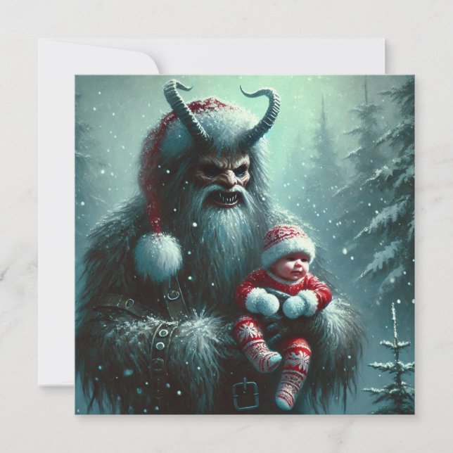 WeihnachtsKrampus Feiertagskarte (Vorderseite)
