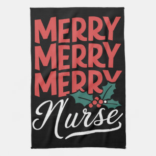 Weihnachtskrankenschwester Frohe Krankenschwester  Geschirrtuch