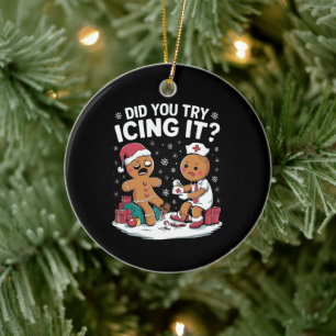 Weihnachtskrankenschwester Haben Sie versucht, es Keramik Ornament
