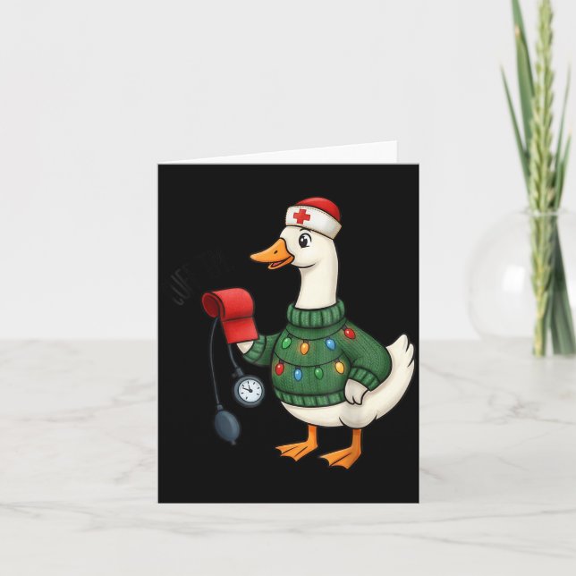 Weihnachtskrankenschwester, Krankenpfleger Leben,  Karte (Vorderseite)