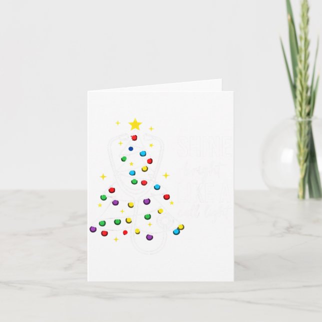 Weihnachtskrankenschwester leuchten Sie hell wie e Karte (Vorderseite)