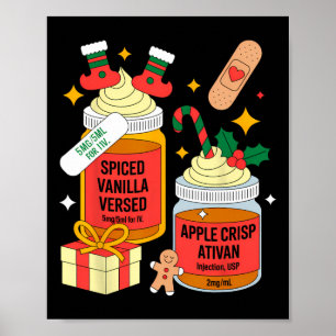 Weihnachtskrankenschwester Lustiger Pfefferminz-Mo Poster