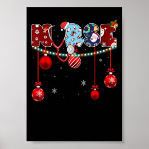 Weihnachtskrankenschwester Pflege Süße Gesundheit Poster