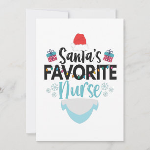 Weihnachtskrankenschwester pflegt Santas Liebling Dankeskarte