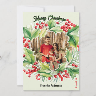 Weihnachtskranz 3 Foto Weihnachtskarte Feiertagskarte