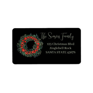 Weihnachtskranz Adressaufkleber