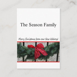 Weihnachtskranz an Tür neue Adresse Begleitkarte