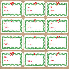 Weihnachtskranz 'An und Von' Aufkleber Etiketten