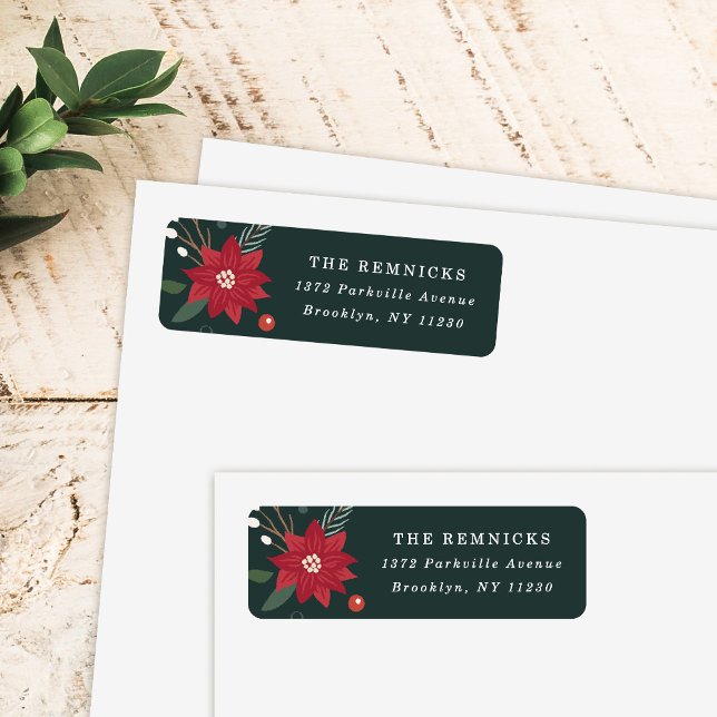 Weihnachtskranz-Blumen-Urlaub-Adresse-Etikett (Von Creator hochgeladen)