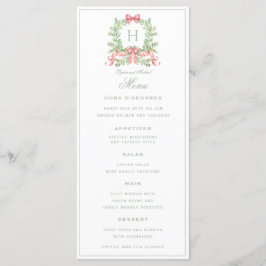 Weihnachtskranz Candy Bow Monogram Wedding Menükarte