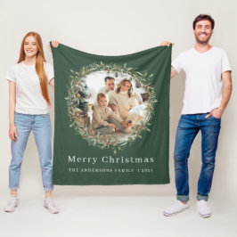 Weihnachtskranz der Modernfamilie Foto Fleecedecke