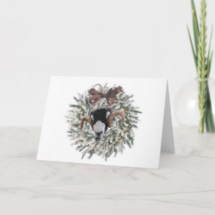 Weihnachtskranz der Schafe~Grußkarte Feiertagskarte