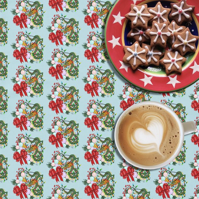 Weihnachtskranz des chinesischen Drachen Tischdecke (Von Creator hochgeladen)