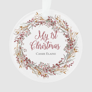 Weihnachtskranz Erstes Weihnachts-Babys Foto Ornament