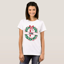 Weihnachtskranz Familie Matching Name Brief F T-Shirt