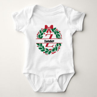 Weihnachtskranz Familie Matching Name Brief Z Baby Strampler