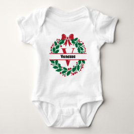 Weihnachtskranz Familie Matching Name Letter V Baby Strampler