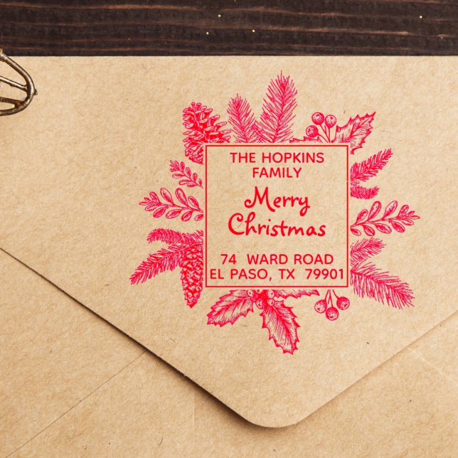 Weihnachtskranz Familienname Rücksendeadresse Permastempel (Von Creator hochgeladen)