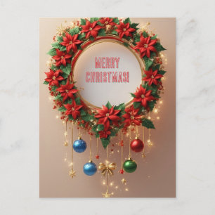 Weihnachtskranz Festive Feiertage 🎄✨ Weihnachtsst Postkarte