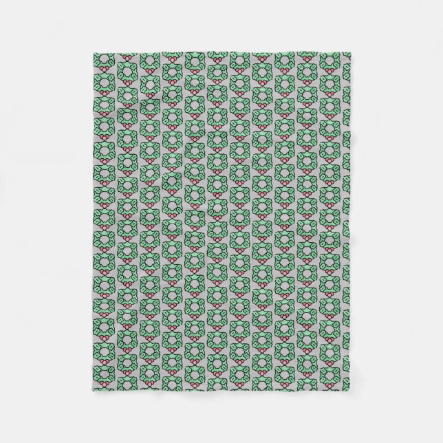 Weihnachtskranz Fleecedecke (Vorderseite)