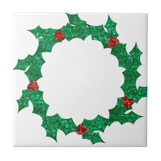 Weihnachtskranz Fliese (Vorderseite)