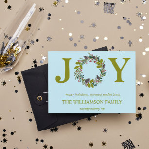 Weihnachtskranz Florale Familienname Feiertag Einladung