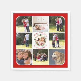 Weihnachtskranz, Foto-Collage mit neun Fotos Serviette