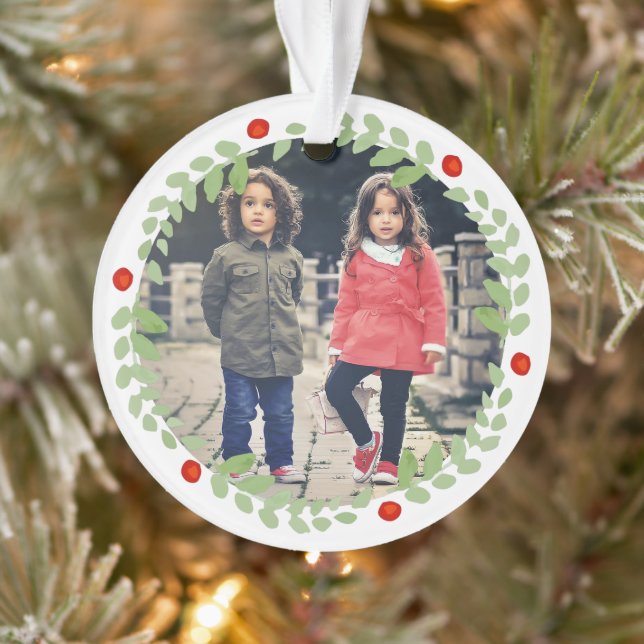 Weihnachtskranz-Foto Ornament (Baum)