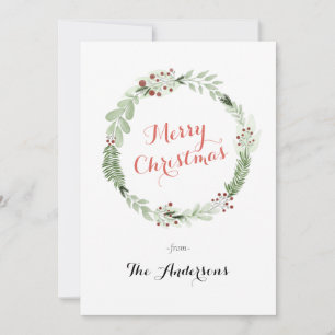 Weihnachtskranz Foto Weihnachtskarte Feiertagskarte