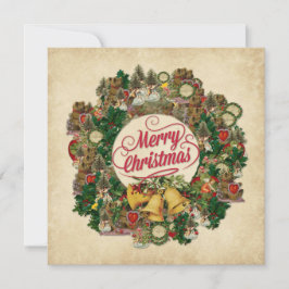 Weihnachtskranz (Frohe Weihnachten) Karte