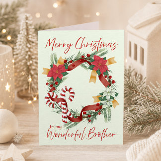 Weihnachtskranz für Bruder Karte