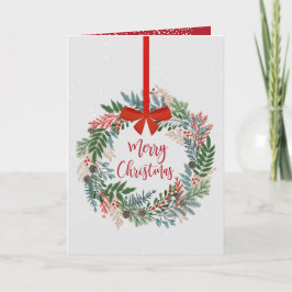 Weihnachtskranz geklappt feiertagskarte