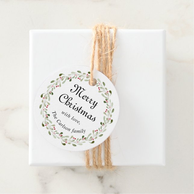 Weihnachtskranz Geschenkanhänger (Beispiel)