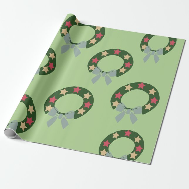 Weihnachtskranz-Geschenkpapier Geschenkpapier (Ungerollt)