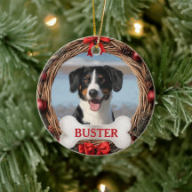 Weihnachtskranz-Hund-Foto-Tannenbaum-Schmuck aus W