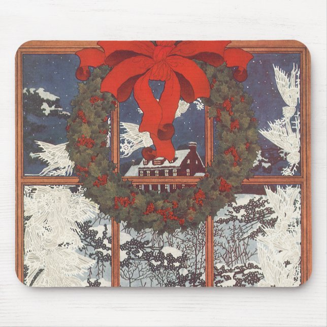 Weihnachtskranz im Schnee Mousepad (Vorne)