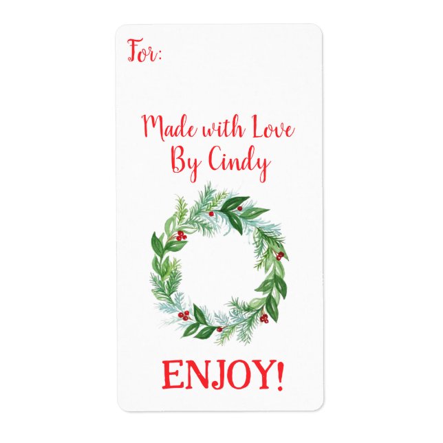 Weihnachtskranz in Aquarellfarben mit LIEBE (Vorne)