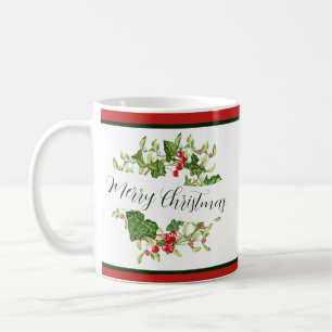 Weihnachtskranz in Wasserfarbe Kaffeetasse