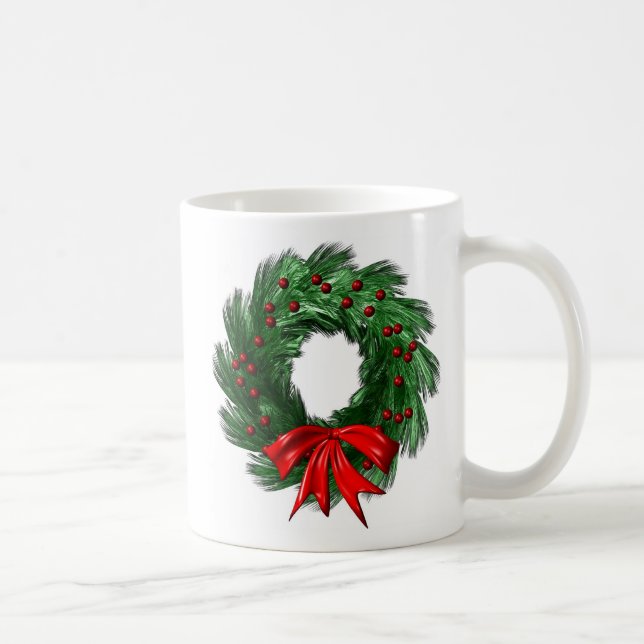 WeihnachtsKranz Kaffeetasse (Rechts)