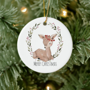 Weihnachtskranz Keramik Ornament