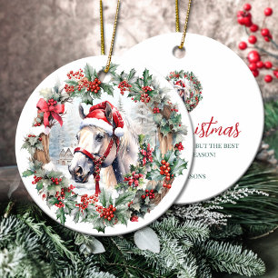 Weihnachtskranz Keramik Ornament