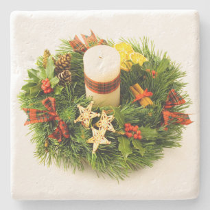 Weihnachtskranz Kerzenring Steinuntersetzer