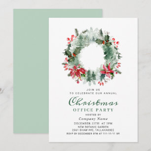 Weihnachtskranz-Landschaft Stechpalme Beeren-Party Einladung