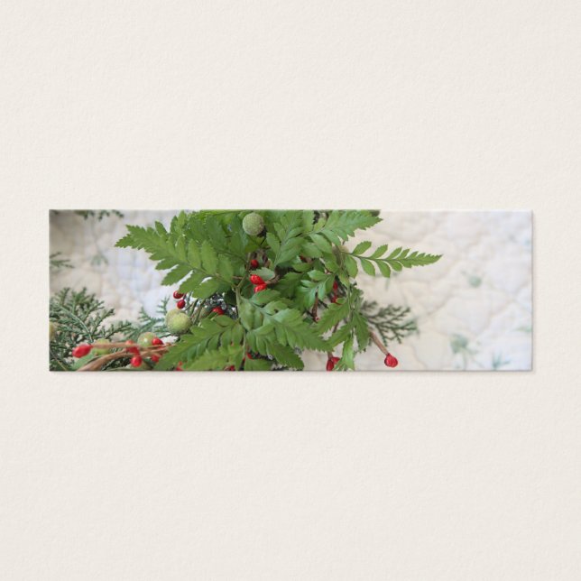 Weihnachtskranz mit Farne-Lesezeichen (Vorderseite)
