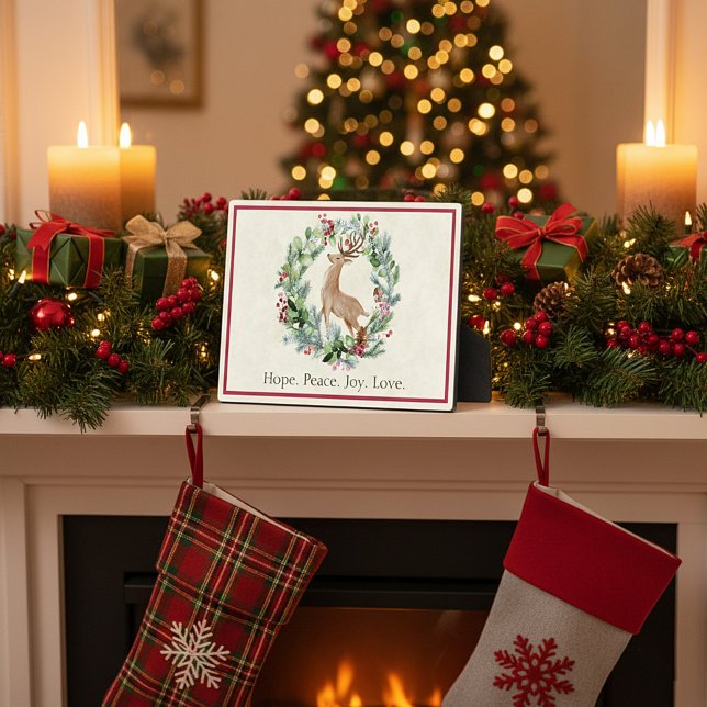 Weihnachtskranz mit Hirschgewohnheit Fotoplatte (Von Creator hochgeladen)